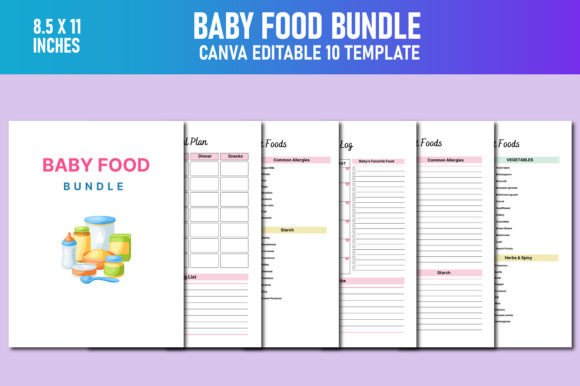 Download Baby Food Bundle Canva KDP Interiors - Interiors Collection